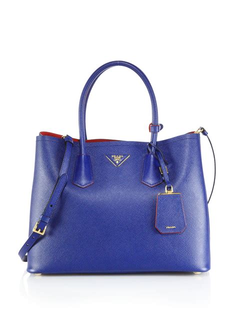 prada double bag blue|prada saffiano leather handbags.